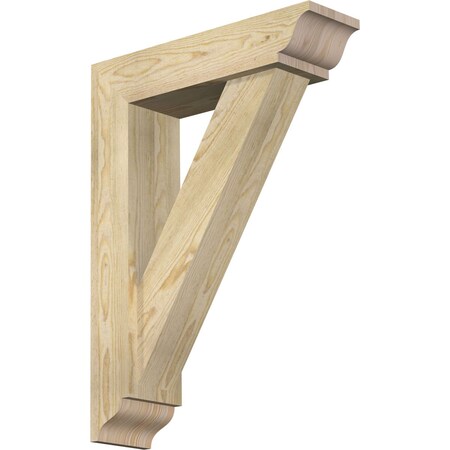 Ekena Millwork Traditional Traditional Rough Sawn Bracket w/ Offset Brace, Douglas Fir, 6"W x 22"D x 30"H BKT0604X22X30TRA01RDF